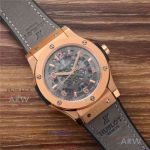 Perfect Copy Hublot Classic Fusion 42mm Grey Skeleton Face Rose Gold Automatic Watch